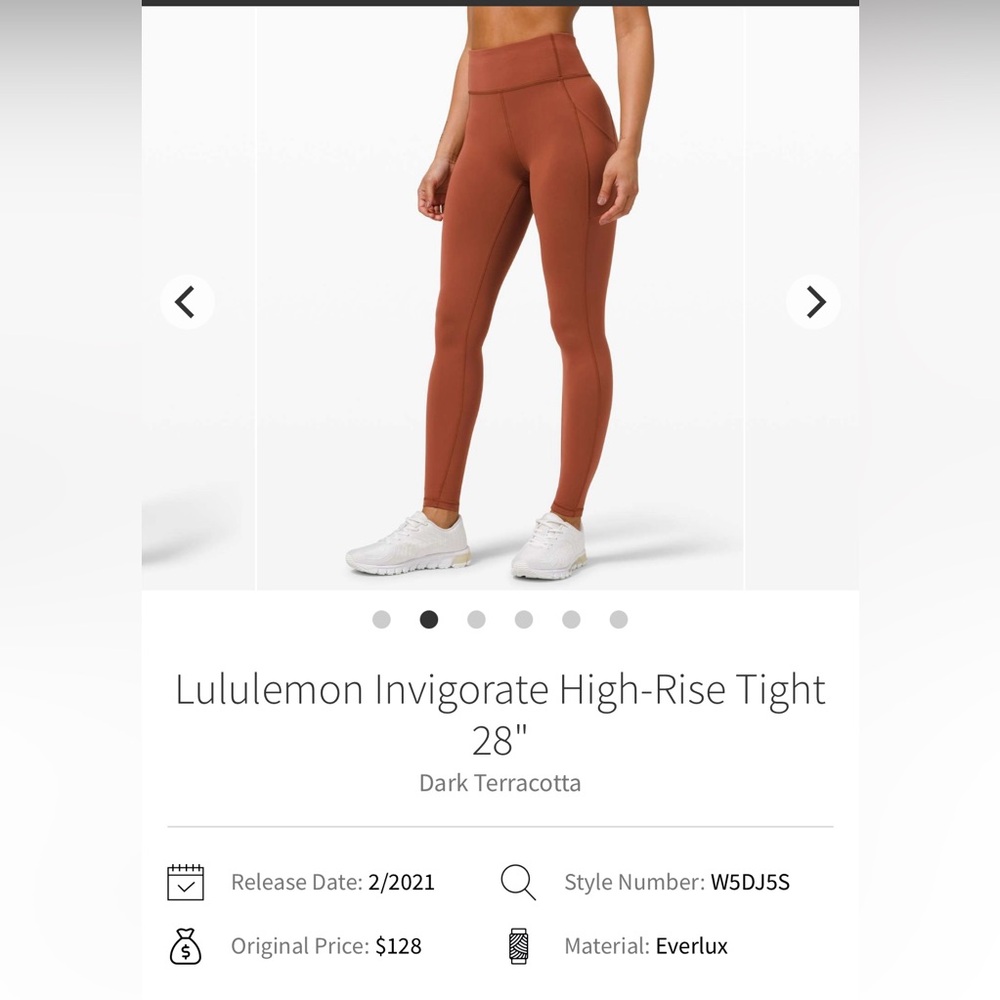 🍋Women’s Lululemon Invigorate High-Rise Tight 28” size 10🍋
